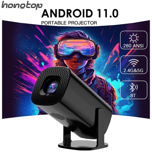 Mini Projector Android 11 Wifi6 Support 4K 1080P Projector 2.4G&5G Wifi 1280*720P Smart Home Cinema Portable Projector