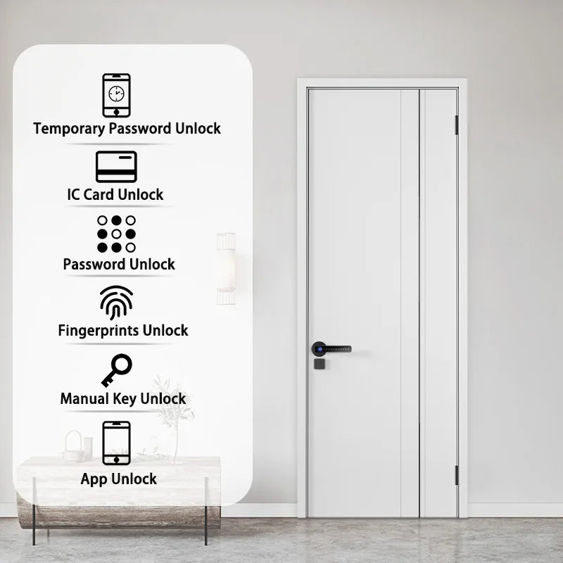 Smart Door Lock Handle with Fingerprint Key Card Digital Door Lock Keypad Key Entry Electronic Lock Do Brasil Sem Taxas