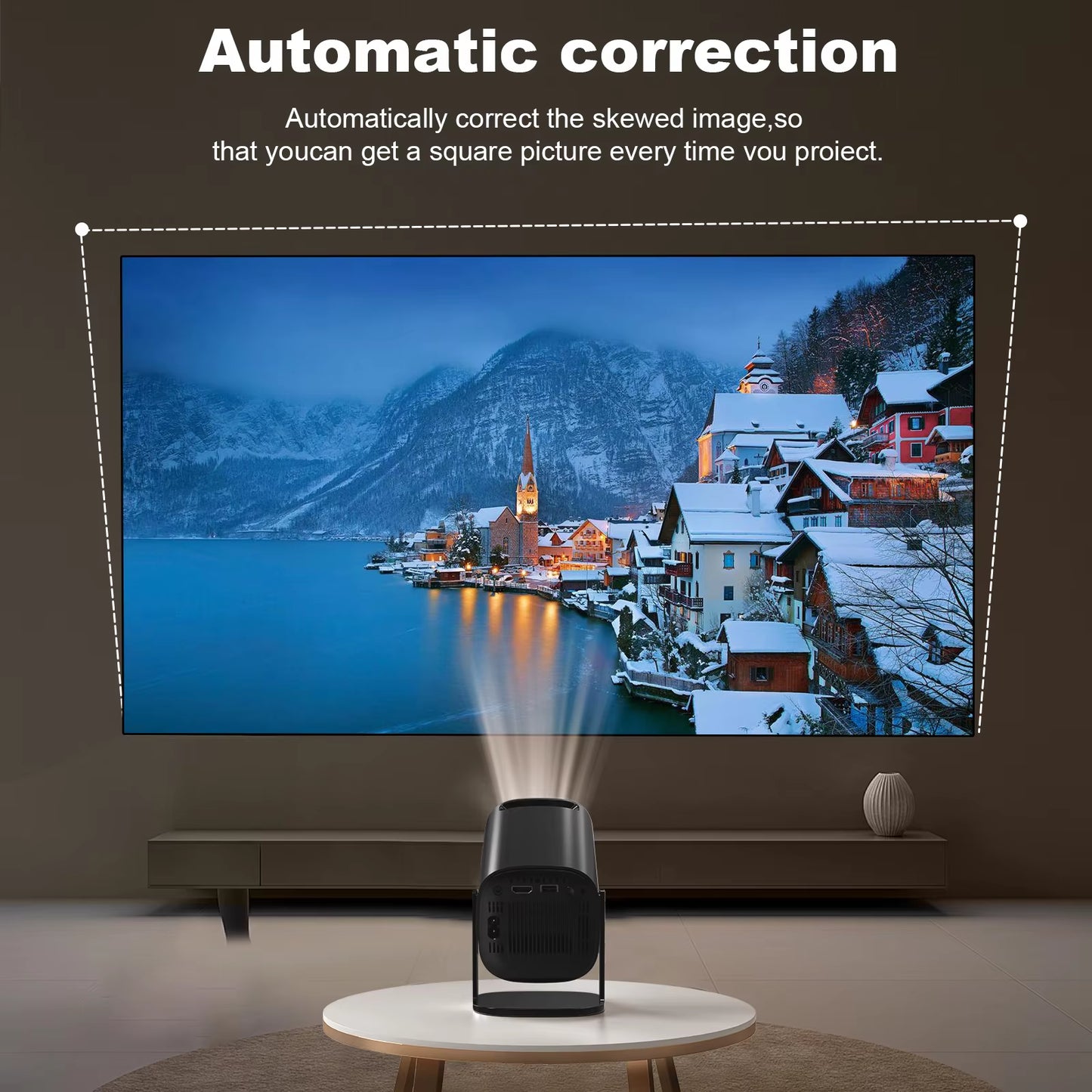Mini Projector Android 11 Wifi6 Support 4K 1080P Projector 2.4G&5G Wifi 1280*720P Smart Home Cinema Portable Projector
