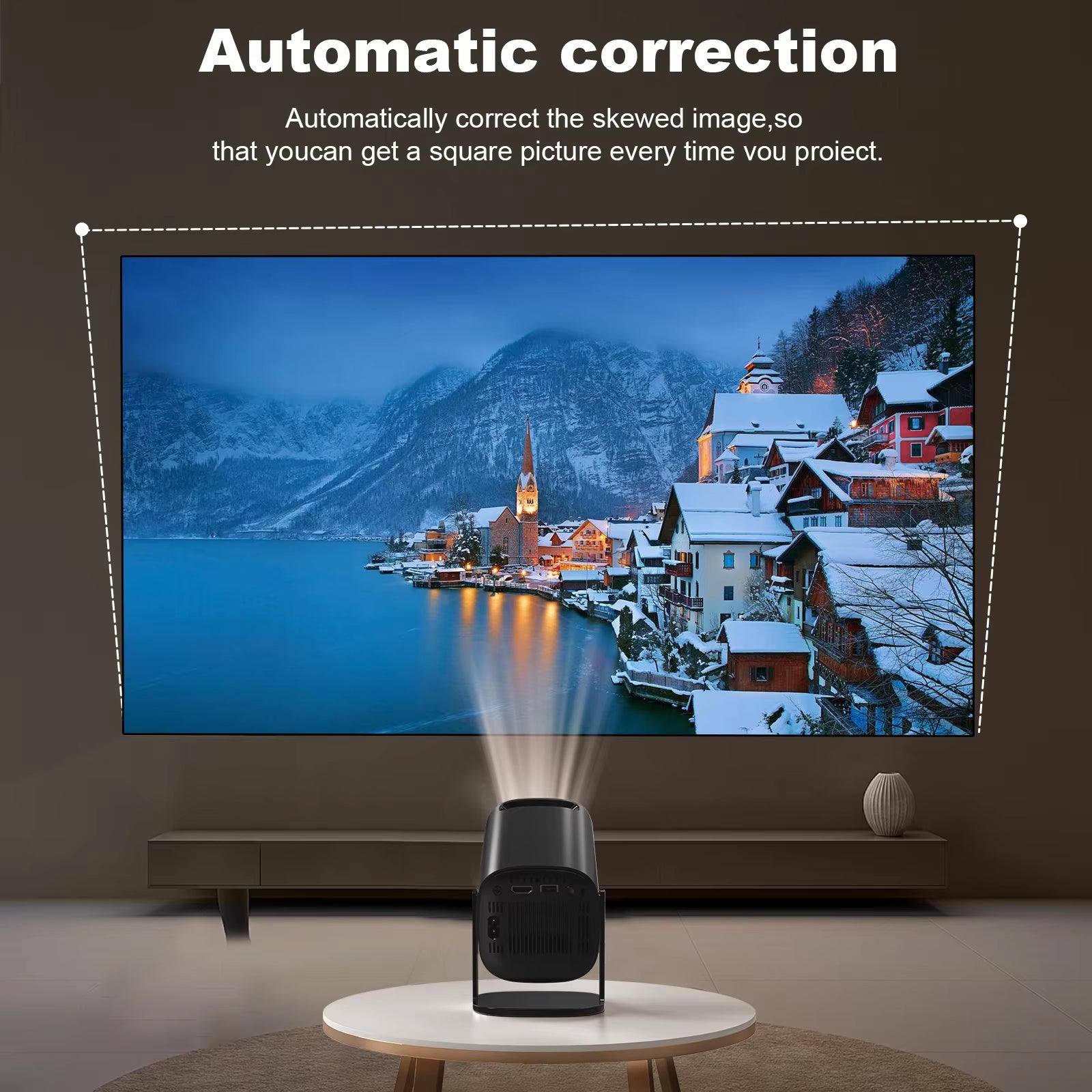 Mini Projector Android 11 Wifi6 Support 4K 1080P Projector 2.4G&5G Wifi 1280*720P Smart Home Cinema Portable Projector