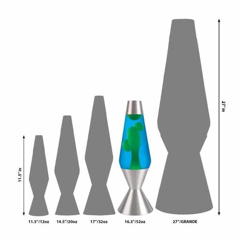 Lava® Lamp 16.3'' Yellow Wax/Blue Liquid/Silver Base & Cap [New ] Decor, Lamp